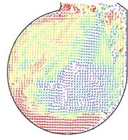 Описание: D:DocНаукаВихревая топкаНовая модель-2PIV-август_2013ОбработкаВекторные поляРасход 1-1мгновенное 1 z=80.jpg